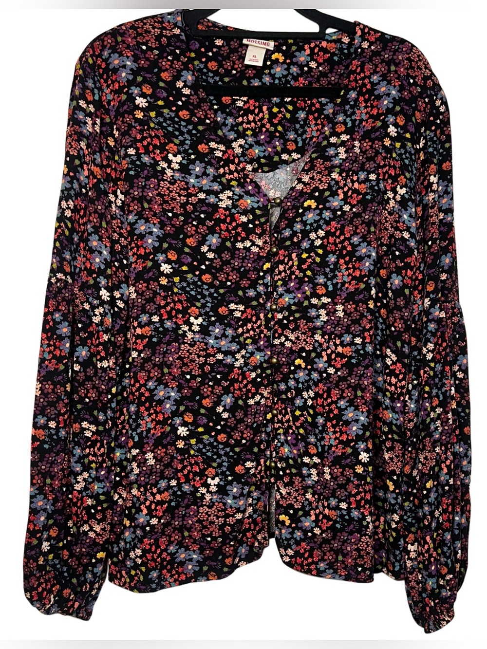 Mossimo Supply co. Floral Button-Front Blouse